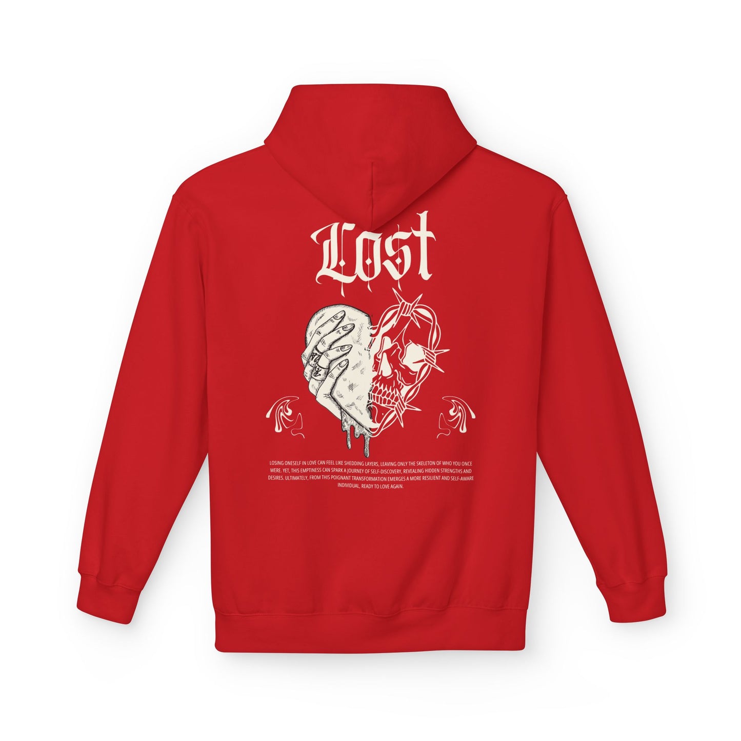 Unisex 'Lost' Heart Fleece Hoodie