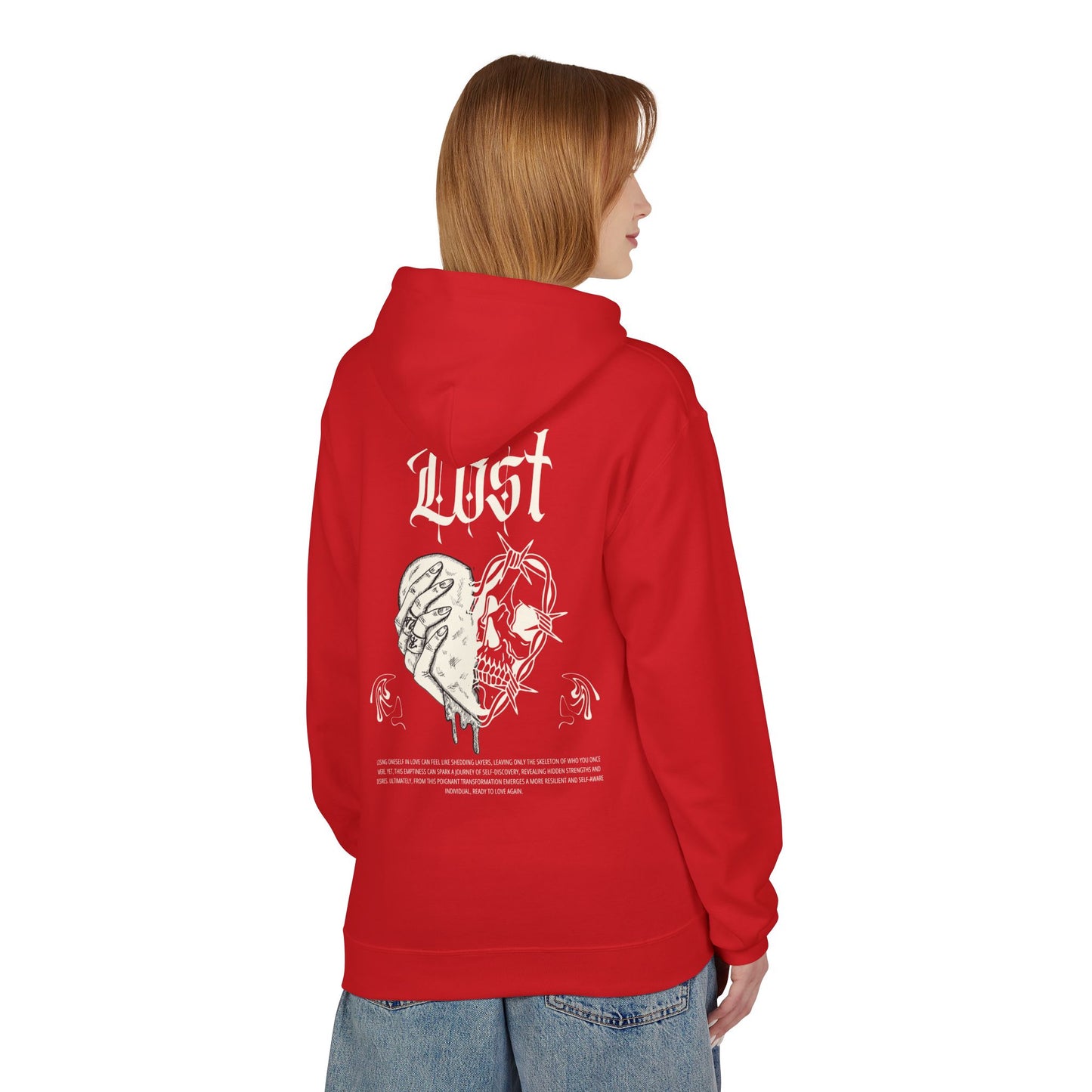 Unisex 'Lost' Heart Fleece Hoodie