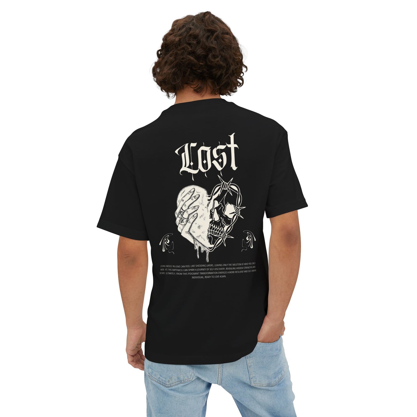 Unisex 'Lost' Heart Oversized Tee