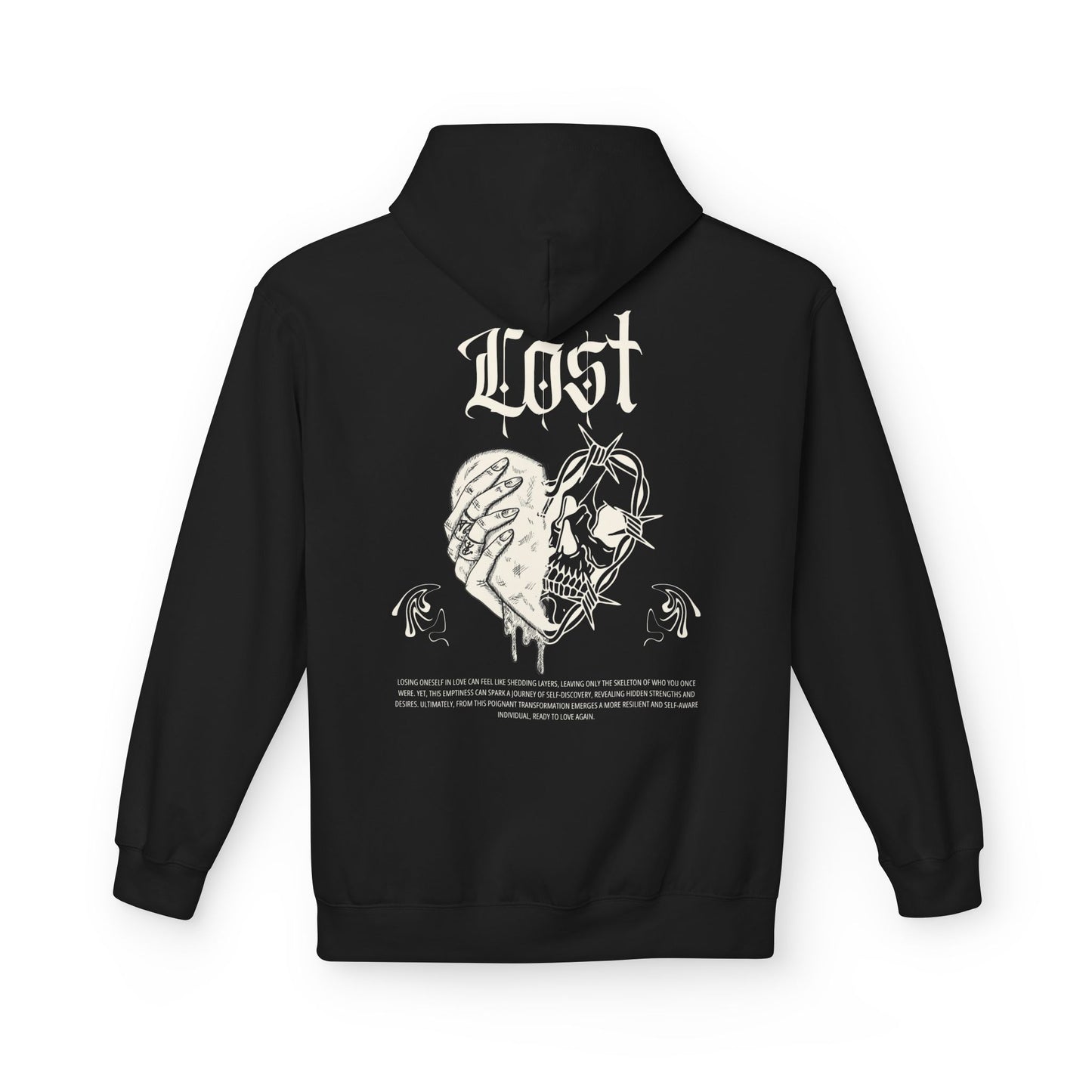 Unisex 'Lost' Heart Fleece Hoodie